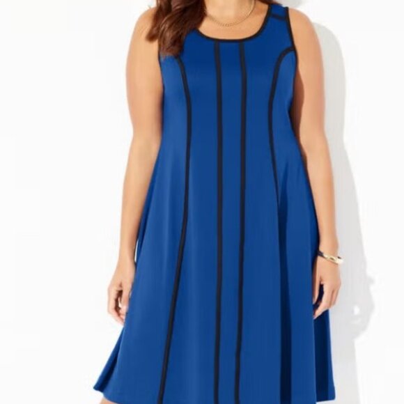 4X Women's Saphire Sleeveless Fit and Flare Dress with Matching Jacket - Picture 1 of 6